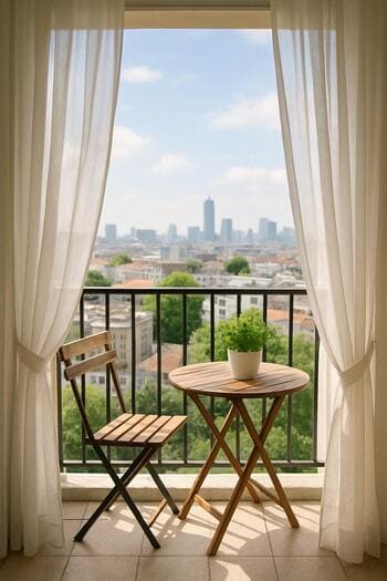 Gün ışığında tül perdeli lojya projesi