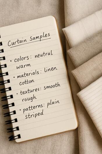 El yazısıyla tutulmuş perde proje notlarının yer aldığı defter