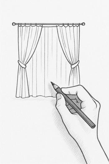 Pencere eskizi üzerinde ölçü çizen el