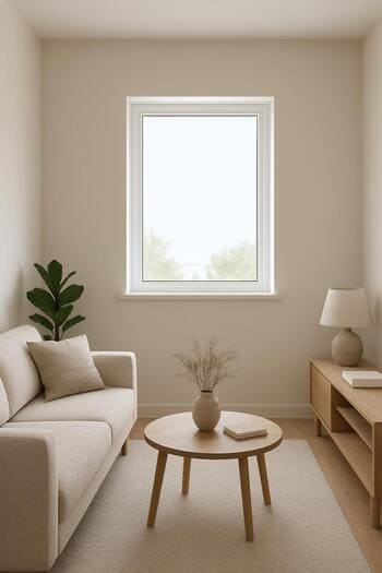 Projeden önce kısa ve duvara yakın salon perdesi