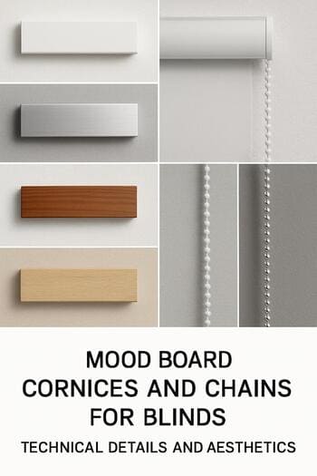 Ray ve zincir mekanizma numunelerinin moodboard üzerindeki düzeni