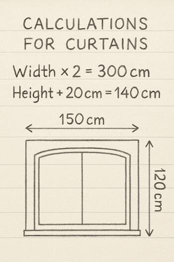 Pencere ölçü notları ve ray hattı işaretlenmiş eskiz