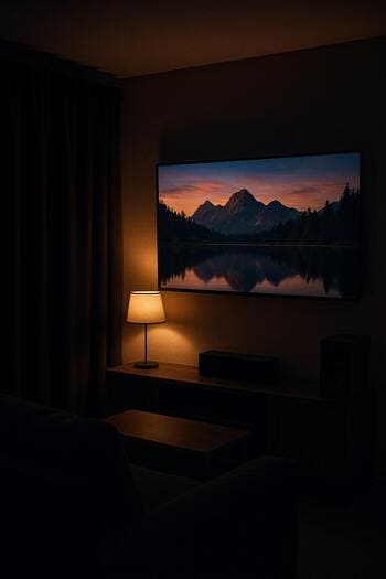 Akşam blackout fon perdeli ev sineması senaryosu